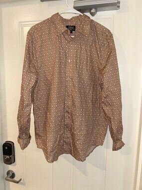Long Sleeve Button-Up Shirt with Geometric Pattern